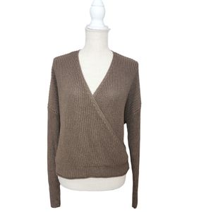 Olive/Brownish Sweater with open back V Neck - XL